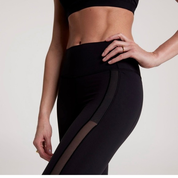 New CALLA Black High Waist Leggings size XS Mesh Panel Athletic Yoga Pants - Picture 4 of 14